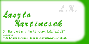 laszlo martincsek business card